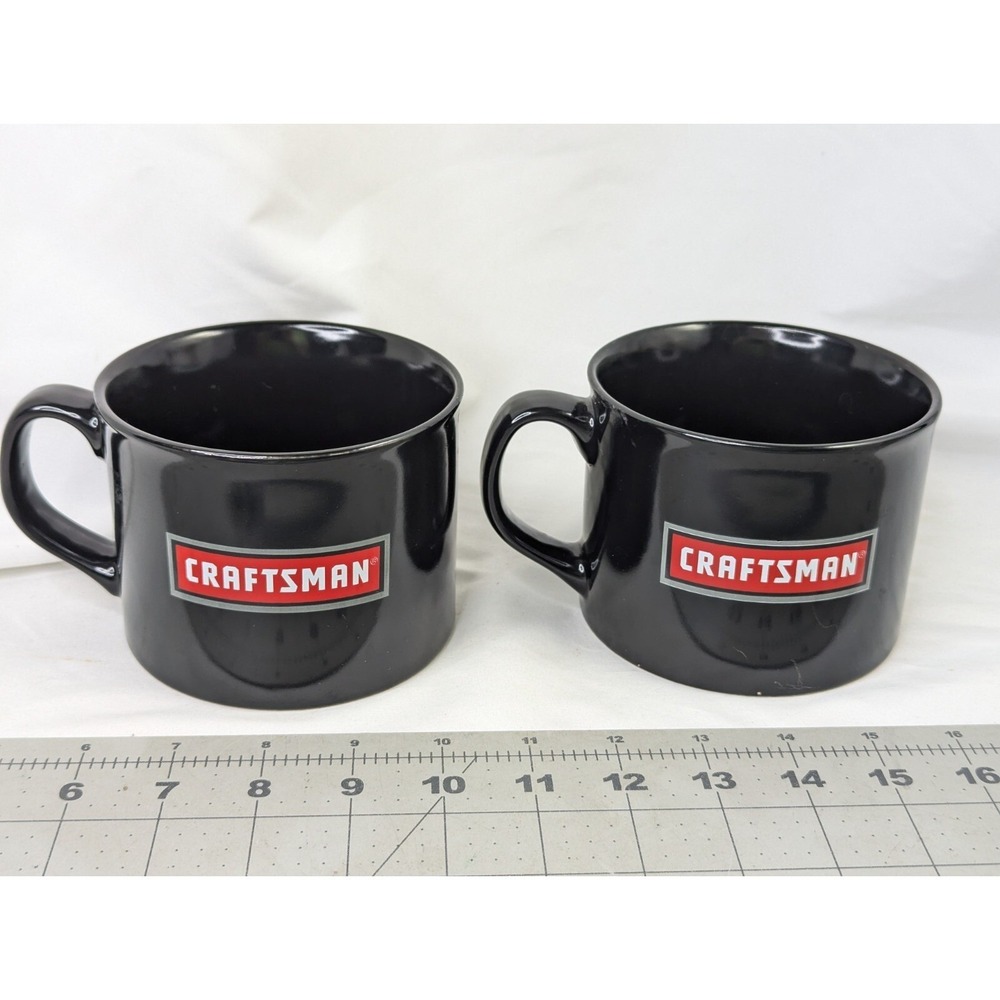 Craftsman Black Coffee Cup Mug Lot of 2